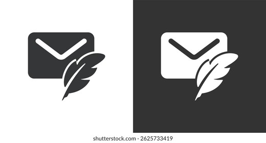 Mail writing icon. Solid glyph series icon