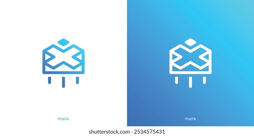 Mail X Logo. Abstract Mail and Letter X with Minimalist Style. Fast Message Logo, Icon, Symbol, Vector, Design Inspiration.