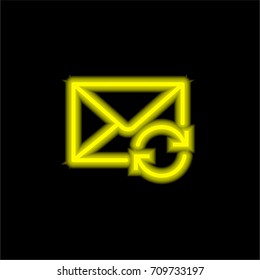 Mail yellow glowing neon ui ux icon. Glowing sign logo vector