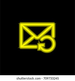 Mail yellow glowing neon ui ux icon. Glowing sign logo vector