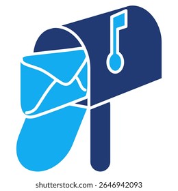 Mailbox 3d icon vector style for communication user interface Dualtone style.
