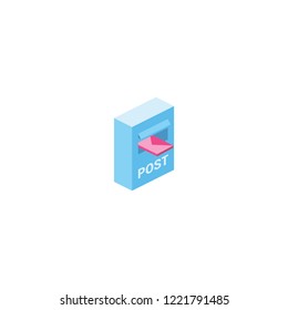 Mailbox 3d isometric icon symbol. Creative illustration idea.