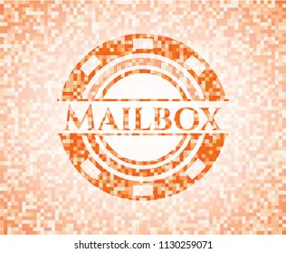 Mailbox abstract orange mosaic emblem