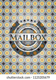 Mailbox arabesque emblem background. arabic decoration.