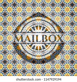 Mailbox arabesque style emblem. arabic decoration.