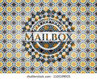 Mailbox arabic style emblem. Arabesque decoration.