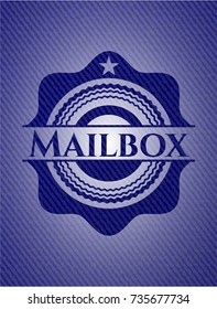 Mailbox badge with denim background