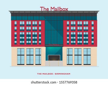 The Mailbox - Birmingham UK - Vector illustration - Isolated