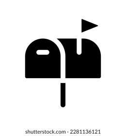 Mailbox black glyph ui icon. Incoming letters. Personal address. User interface design. Silhouette symbol on white space. Solid pictogram for web, mobile. Isolated vector illustration