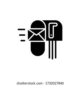 mailbox black icon vector illustration