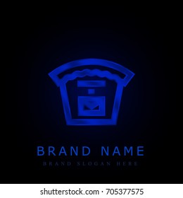 Mailbox blue chromium metallic logo