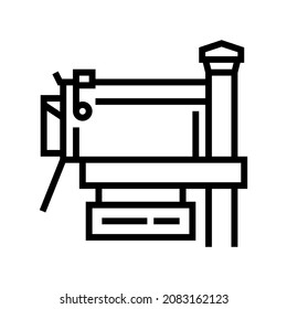 Briefkasten für E-Mail-Linie Symbol Vektor. Briefkasten für das Postzeichen. isoliertes Kontursymbol