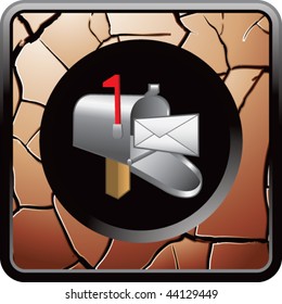 mailbox bronze cracked web button
