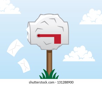 Mailbox Bulging And Stuffed With Letters