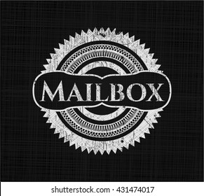 Mailbox chalk emblem, retro style, chalk or chalkboard texture