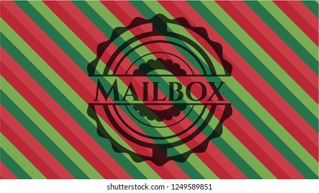 Mailbox christmas colors emblem.
