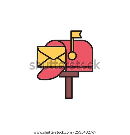 Mailbox colored vector icon on white background