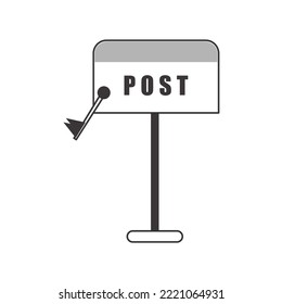 Mailbox. The concept of delivery of cargo and parcels. Linear modern style.