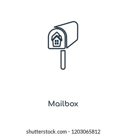 Mailbox concept line icon. Linear Mailbox concept outline symbol design. This simple element illustration can be used for web and mobile UI/UX.