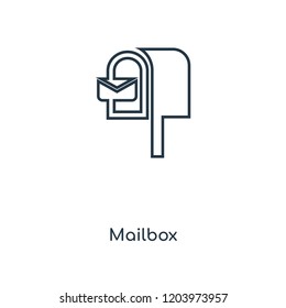 Mailbox concept line icon. Linear Mailbox concept outline symbol design. This simple element illustration can be used for web and mobile UI/UX.