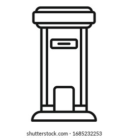 Icono de contenedor de buzones. Icono de vector de contenedor de buzones de esquema para diseño web aislado en fondo blanco
