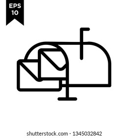 mailbox email icon vector logo illustration design