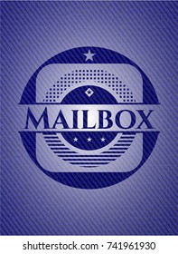 Mailbox emblem with denim high quality background
