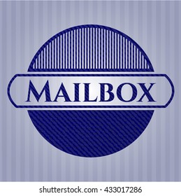 Mailbox emblem with jean background