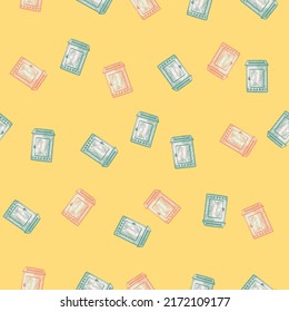 Patrón sin fisuras grabado en el buzón de correo. Buzón de texto vintage con estilo dibujado a mano. Esbozar textura para tela, papel pintado, textil, impresión, título, papel envolvente. Ilustración vectorial.