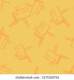 Mailbox engraved seamless pattern. Vintage letterbox in hand drawn style. Sketch texture for fabric, wallpaper, textile, print, title, wrapping paper. Vector illustration.