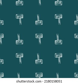 Mailbox engraved seamless pattern. Vintage letterbox in hand drawn style. Sketch texture for fabric, wallpaper, textile, print, title, wrapping paper. Vector illustration.