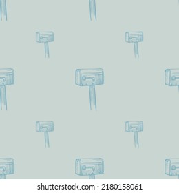 Patrón sin fisuras grabado en el buzón de correo. Buzón de texto vintage con estilo dibujado a mano. Esbozar textura para tela, papel pintado, textil, impresión, título, papel envolvente. Ilustración vectorial.