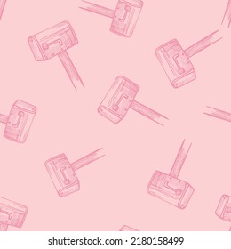 Patrón sin fisuras grabado en el buzón de correo. Buzón de texto vintage con estilo dibujado a mano. Esbozar textura para tela, papel pintado, textil, impresión, título, papel envolvente. Ilustración vectorial.