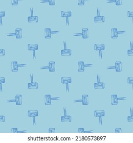 Patrón sin fisuras grabado en el buzón de correo. Buzón de texto vintage con estilo dibujado a mano. Esbozar textura para tela, papel pintado, textil, impresión, título, papel envolvente. Ilustración vectorial.