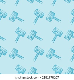 Mailbox engraved seamless pattern. Vintage letterbox in hand drawn style. Sketch texture for fabric, wallpaper, textile, print, title, wrapping paper. Vector illustration.