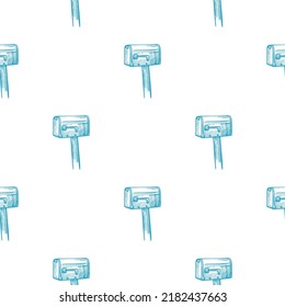 Patrón sin fisuras grabado en el buzón de correo. Buzón de texto vintage con estilo dibujado a mano. Esbozar textura para tela, papel pintado, textil, impresión, título, papel envolvente. Ilustración vectorial.