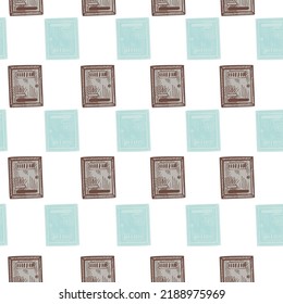 Mailbox engraved seamless pattern. Vintage letterbox in hand drawn style. Sketch texture for fabric, wallpaper, textile, print, title, wrapping paper. Vector illustration.