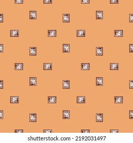 Mailbox engraved seamless pattern. Vintage letterbox in hand drawn style. Sketch texture for fabric, wallpaper, textile, print, title, wrapping paper. Vector illustration.