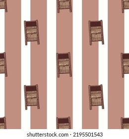Patrón sin fisuras grabado en el buzón de correo. Buzón de texto vintage con estilo dibujado a mano. Esbozar textura para tela, papel pintado, textil, impresión, título, papel envolvente. Ilustración vectorial.
