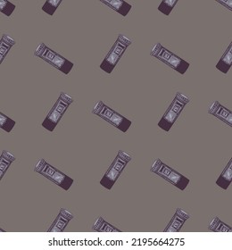 Mailbox engraved seamless pattern. Vintage letterbox in hand drawn style. Sketch texture for fabric, wallpaper, textile, print, title, wrapping paper. Vector illustration.