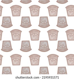 Mailbox engraved seamless pattern. Vintage letterbox in hand drawn style. Sketch texture for fabric, wallpaper, textile, print, title, wrapping paper. Vector illustration.