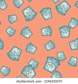 Mailbox engraved seamless pattern. Vintage letterbox in hand drawn style. Sketch texture for fabric, wallpaper, textile, print, title, wrapping paper. Vector illustration.