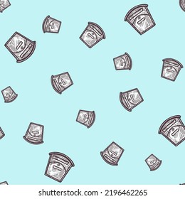 Patrón sin fisuras grabado en el buzón de correo. Buzón de texto vintage con estilo dibujado a mano. Esbozar textura para tela, papel pintado, textil, impresión, título, papel envolvente. Ilustración vectorial.