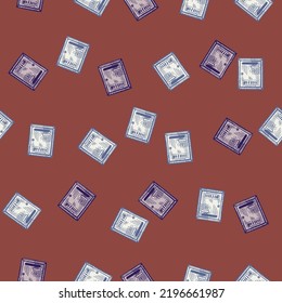 Patrón sin fisuras grabado en el buzón de correo. Buzón de texto vintage con estilo dibujado a mano. Esbozar textura para tela, papel pintado, textil, impresión, título, papel envolvente. Ilustración vectorial.