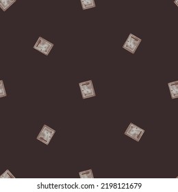 Patrón sin fisuras grabado en el buzón de correo. Buzón de texto vintage con estilo dibujado a mano. Esbozar textura para tela, papel pintado, textil, impresión, título, papel envolvente. Ilustración vectorial.