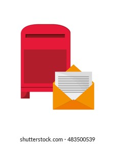 mailbox and envelope  icon