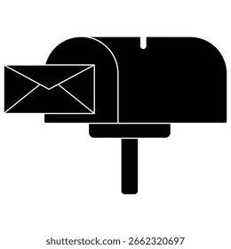 caixa de correio com ícone de envelope de email isolado
