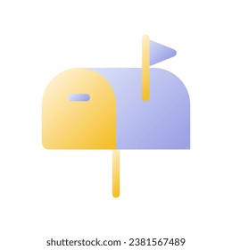 Mailbox flat gradient two-color ui icon. Incoming letters. Postal service. Express mail. Address. Simple filled pictogram. GUI, UX design for mobile application. Vector isolated RGB illustration