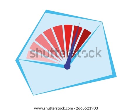 Mailbox. Flat icon illustration of an envelope. Stack of emails. Indicates that the Inbox folder is overflowing with emails. You have mail, and a full Inbox folder. EPS10 Vector illustrations