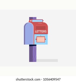 Mailbox Flat Icon.E-mail marketing. Flat vector illustration